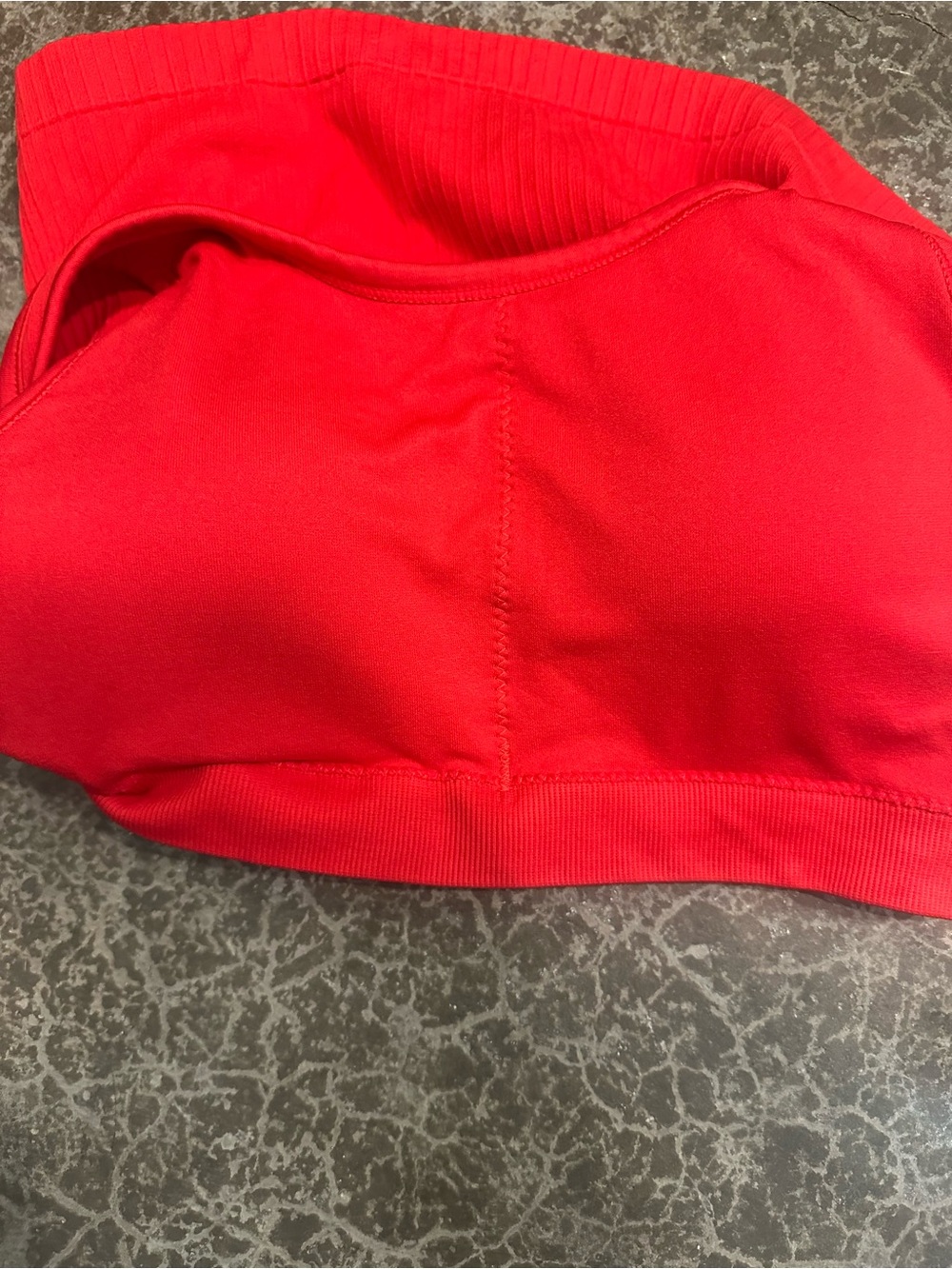 Red Ribbed Racerback Crop Tank Top - Picture 3 of 7